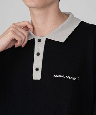 WEGO 【ユニセックス着用ITEM/MLサイズ展開】ワンポイントニットポロシャツ（SS） ブラック