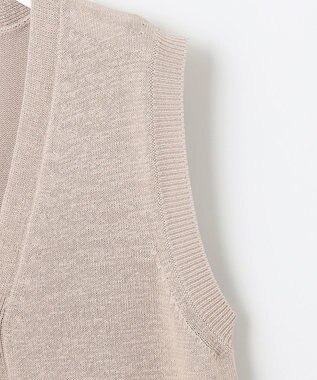 J.PRESS LADIES 【洗える】 LICOテープベスト ニット ジレ ベージュ系