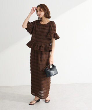 Green Parks ・ＳＵＧＡＲ　ＳＰＯＯＮ　レースフリルナロースカート Brown