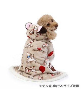 PET PARADISE ディズニー 101匹わんちゃん 着る毛布 《風船柄》 小型犬 ベージュ