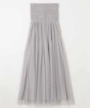 GRACE CONTINENTAL プリーツコンビベアワンピース グレー