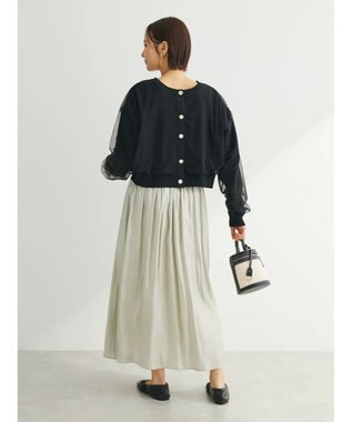 Green Parks ・ＥＬＥＮＣＡＲＥ　ＤＵＥ　２ｗａｙチュールレイヤーカーデ Black