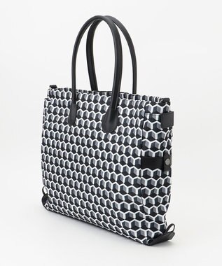 Y'SACCS キュービックモノグラム　2WAYトート　Mサイズ ブラック