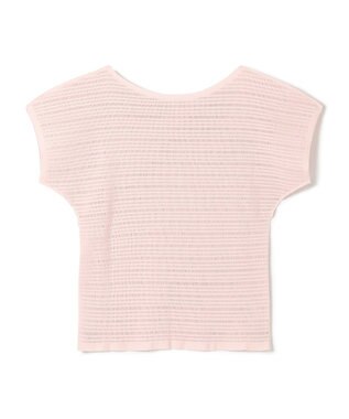 Chacott 【ノーソーイングニット】ボートネックメッシュTシャツ サーモンピンク