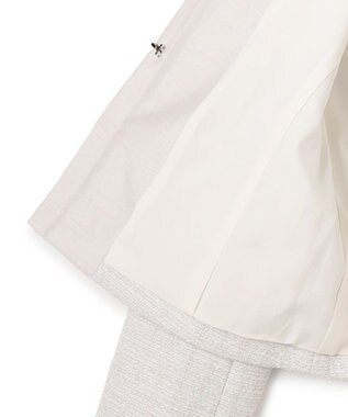 23区 L 【セットアップ対応】ライトシャインツイード ノーカラージャケット ライトグレー系