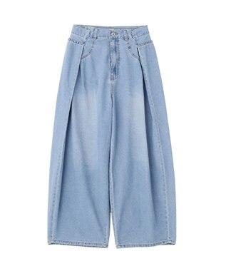 earth music&ecology タックバルーンデニム Light Indigo