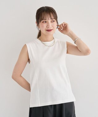 Green Parks ・ＤＯＵＢＬＥ　ＦＬＡＧＳ　ピグメント切替ノースリ Off White