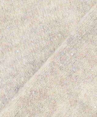 組曲 【加藤ローサさん着用 / 前後着用可】スパンコールヤーン カーディガン ライトグレー系