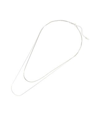 YECCA VECCA ステンレス2連チェーンネックレス Silver