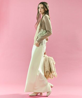 BEIGE， 【VERY NaVY12月号掲載】MONTAIGNE / イージーウエストウールロングスカート Bone