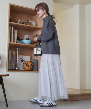 AMERICAN HOLIC モックネック裏起毛プルオーバー Charcoal Gray