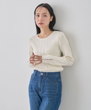 earth music&ecology パール＆ビジュースリーブプルオーバー