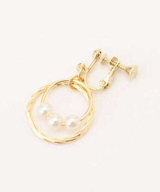 ANY SIS 3連パール調フープ イヤリング キスカ