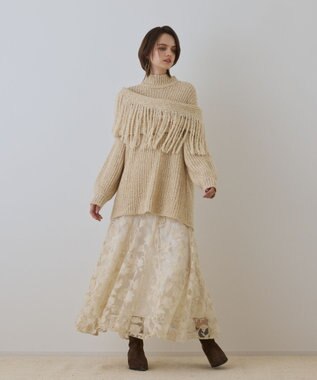 GRACE CONTINENTAL エンブロイダリーフレアスカート キナリ