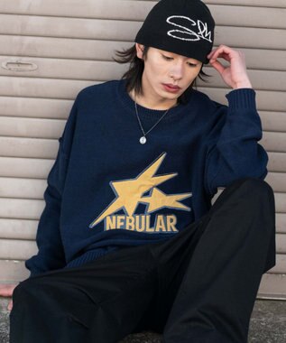 WEGO サテンワッペンニットプルオーバー