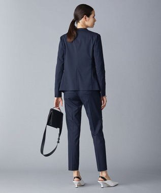 ICB 【洗える】 37.5TRストレッチ ノーカラージャケット ネイビー系