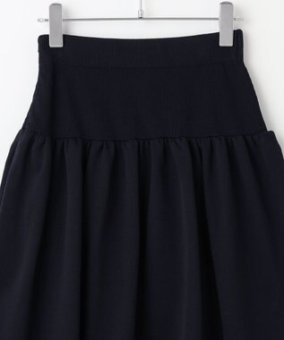 #Newans 【セレモニーにも】バルーンフレアニットスカート ネイビー