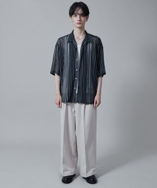 WEGO ストライプメッシュBIGシャツ（S） 柄2