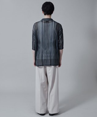 WEGO ストライプメッシュBIGシャツ（S） 柄2