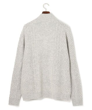 J.PRESS MEN 【KING SIZE】【Cash Lamb’s Wool】ハイネックケーブルカーディガンニット ライトグレー系