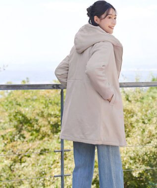 Tiaclasse スエードボンディグフード付きコート ピンク