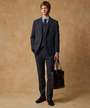 JOSEPH ABBOUD  【日本製】トーナルレジメンタル ネクタイ ネイビー系1