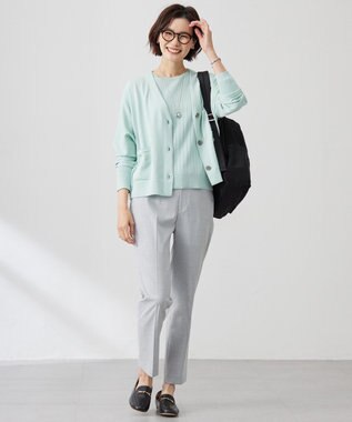 J.PRESS LADIES L 【洗える】Cotton Acetate ドルマンスリーブ カーディガン ミント系