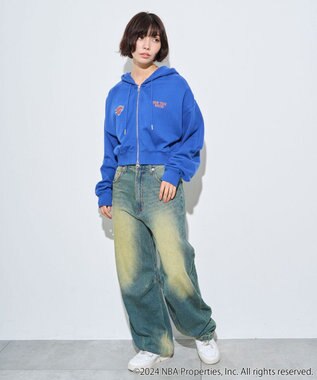 WEGO 別注NBAショートWZIPパーカー ブルー