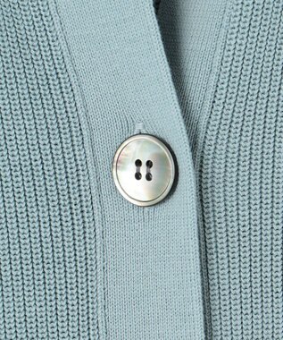 J.PRESS LADIES 【洗える】ORGANIC GASS COTTON キーネック カーディガン スカイブルー系