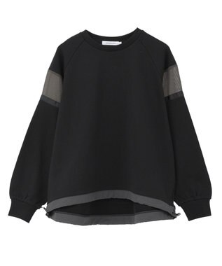 AMERICAN HOLIC 異素材ドロスト配色プルオーバー Black