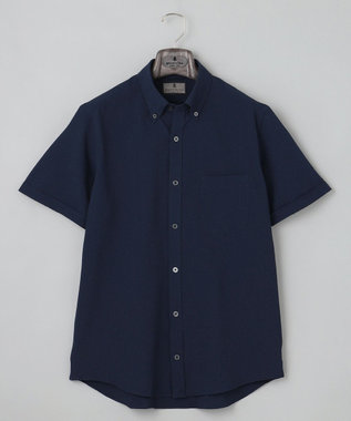 GOTAIRIKU とにかく涼しい/酷暑対応【シワになりにくい/吸水速乾】クールマックスサッカーシャツ ネイビー系