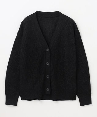 GRACE CONTINENTAL ラメニットカーディガン ブラック