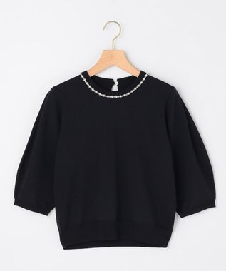 組曲 L 【先行予約・WEB限定】クリアストレッチビジューレーン6分袖 ニット