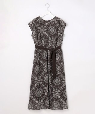 自由区 S 【カタログ掲載】ロータスタイルプリント ワンピース ブラウン