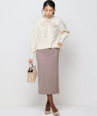 組曲 【8色展開・手洗い可】ウールカシミヤミックス Vネックニット アイボリー系