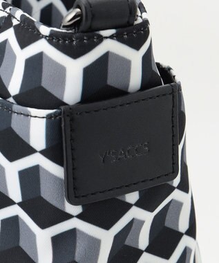 Y'SACCS キュービックモノグラム　2WAYトート　Mサイズ ブラック