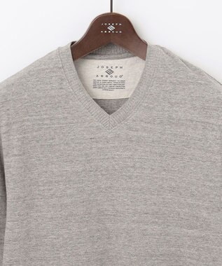 JOSEPH ABBOUD 【サスティナブル素材/柔らかな肌触り/ジャパンファブリック】 コットンラフィー Vネック Ｔシャツ ライトグレー系