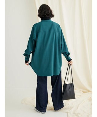 CRAFT STANDARD BOUTIQUE レーヨンデシンバンドカラーシャツ Green