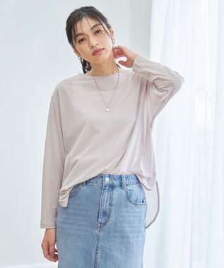 ANY シア―ラウンドネックTシャツ ライトグレー