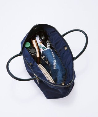 TOPKAPI 【Breath TOPKAPI】ナイロン レザーハンドル シンプル トートバッグ / 軽量 / A4対応 ネイビー