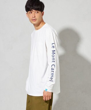 【UNISEX】吸水速乾 ショルダーロゴロングスリーブTシャツ（L・XLサイズ）, ホワイト, L