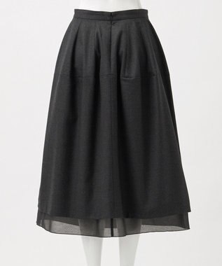 23区 【R(アール)】メリノシアーレイヤード スカート グレー系