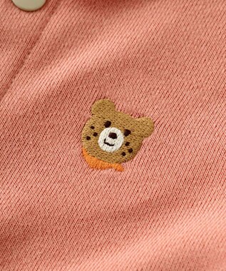 MIKI HOUSE HOT BISCUITS 【70-90cm】【NEW Color Series】耳付きロンパース サーモンピンク