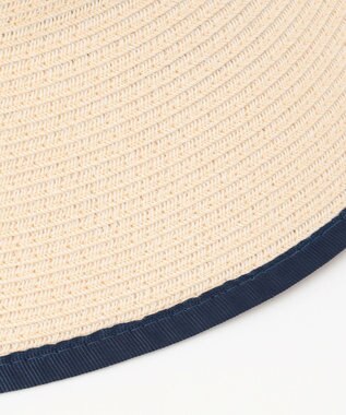 ANY SIS 【UVカット・洗える】リボンブレード ハット アイボリーベージュ×ネイビー