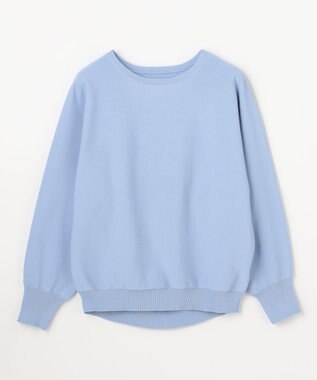 ANY スプリングカラーニットドルマンプルオーバー ブルー
