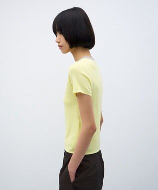 ATON FRESCA CIRCULAR RIB | パーフェクトフィットリンガープルオーバー  YELLOW/GRAY