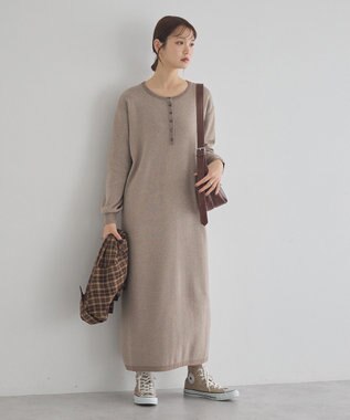 earth music&ecology ソウバリヘンリーニットワンピース Beige