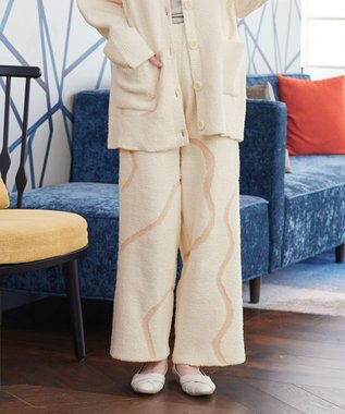 Tiaclasse ふわもちニュアンス配色ニットパンツ アイボリー