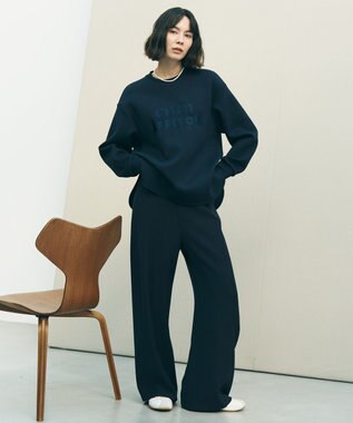 UNFILO L BEAUTY FORM JERSEY 刺繍ロゴ プルオーバー ネイビー