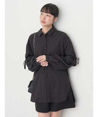 earth music&ecology ギャザースリーブシャツ